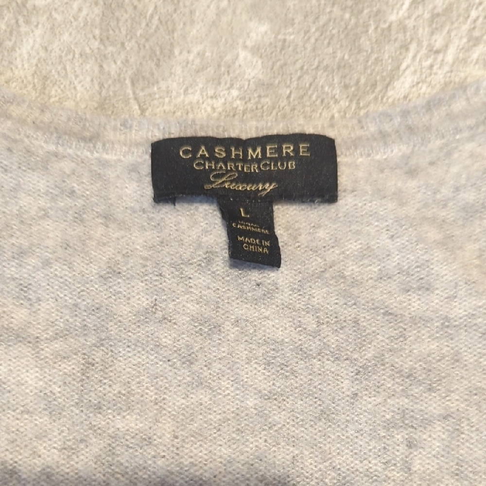 Charter Club Women's Gray Cashmere Sweater